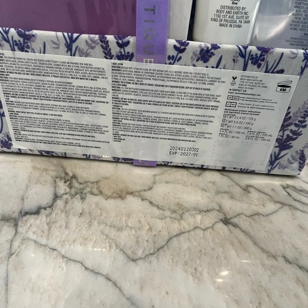 Spa Luxetique Lavender Spa Kit 12 Pcs Lavender Scented Spa Gift Set NEW!